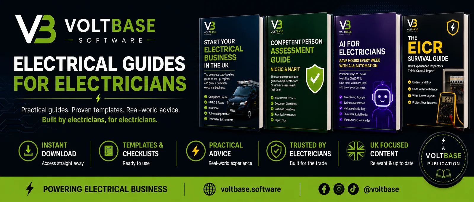 Voltbase electrical guides marketing artwork